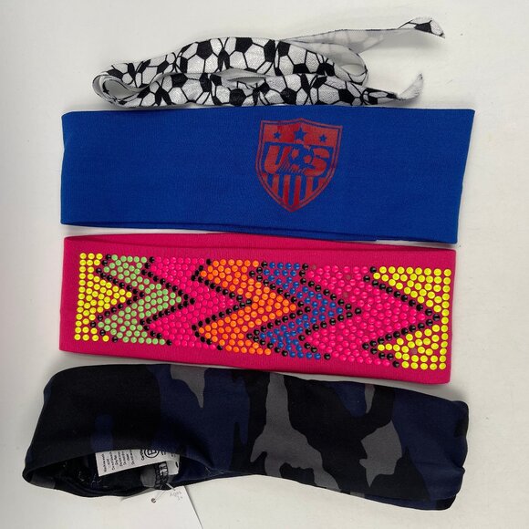 Athleta Girl One Size Black Camouflage Take On The Universe Headband LOT Soccer - Picture 1 of 6